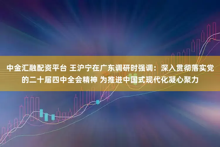 中金汇融配资平台 王沪宁在广东调研时强调：深入贯彻落实党的二十届四中全会精神 为推进中国式现代化凝心聚力