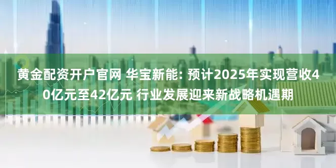 黄金配资开户官网 华宝新能: 预计2025年实现营收40亿元至42亿元 行业发展迎来新战略机遇期